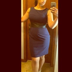 Worthington Sleeveless Navy Blue Business Dress